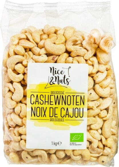 Cashewnoten ongebrand, 1 kilo. Nice & Nuts