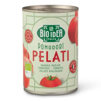 Tomaten gepeld, 400 gram. La Bio Idea