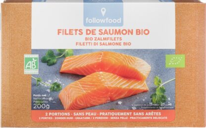 Zalmfilet zonder  huid, 200 gram. Followfood. Uit de vriezer