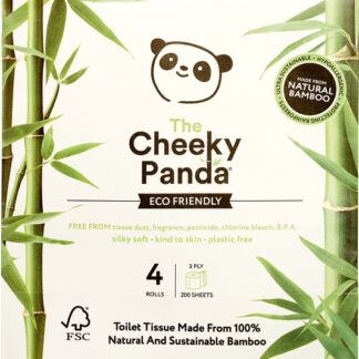 Toiletpapier bamboe, 3 laags 4 rollen. Cheeky Panda