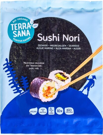 Sushi nori vellen geroosterd, 25 gram. Terrasana