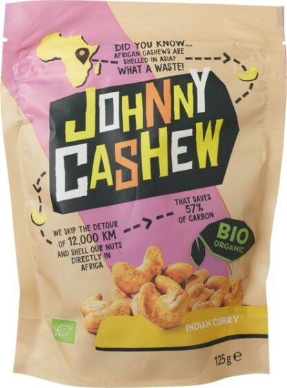Cashewnoten Indian Curry, 100 gram. Johnny Cashew