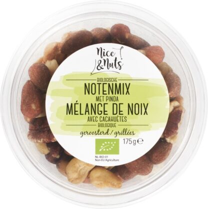 Notenmix met pinda. Geroosterd. 175 gram. Nice& Nuts