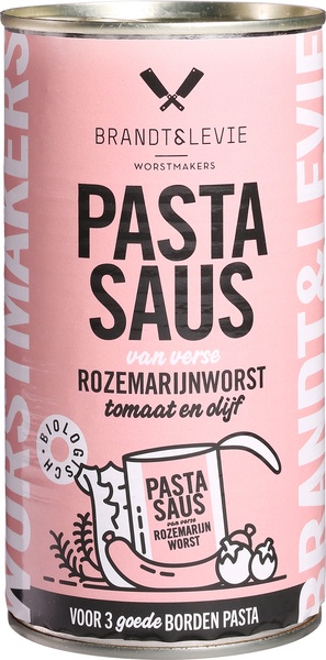 Pastasaus met rozemarijnworst, 500ml. Brandt en Levi