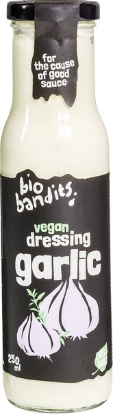 Vegan knoflook dressing, 250ml. Bio Bandits